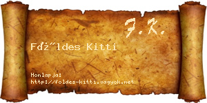 Földes Kitti névjegykártya