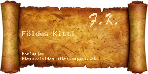 Földes Kitti névjegykártya